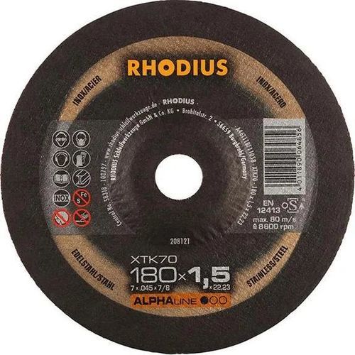 Disco tronzador de metal - XTK70 - RHODIUS - para acero / fino / para amoladora angular