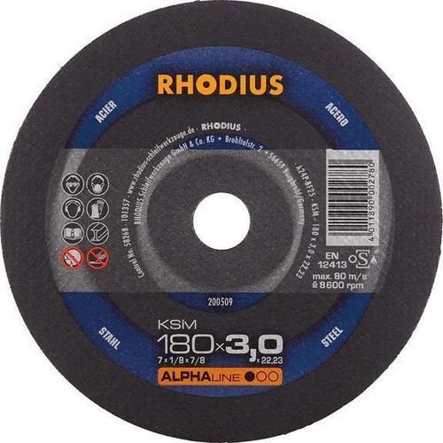 Disco tronzador para acero - KSM - RHODIUS - fino / para amoladora angular / para máquinas portátiles