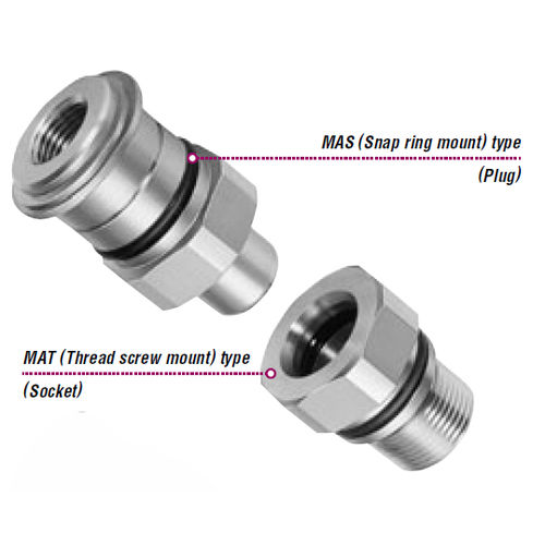 Racor hidráulico - MAS/MAT - Nitto Kohki Europe - neumático / de rosca / de acero inoxidable