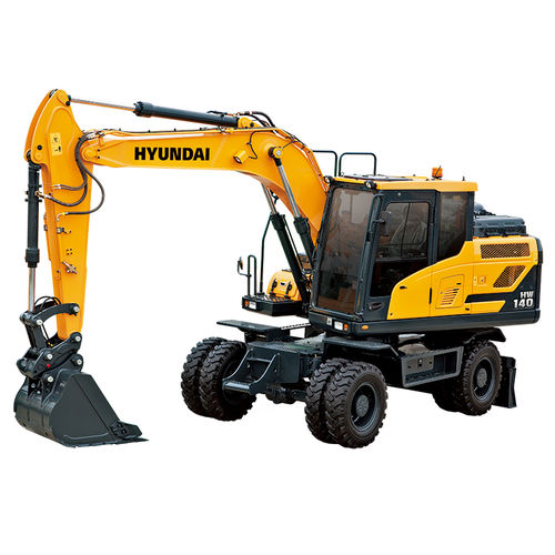 Excavadora intermedia - HW140A - Hyundai Construction Equipment Americas, Inc. - con neumáticos / Tier 4 final / para obra de construcción