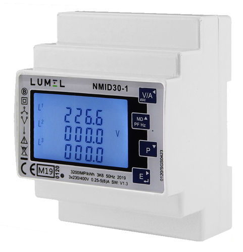 Contador de energía eléctrica trifásico - NMID30-1 - DITEL - monofásico / de pared / Modbus