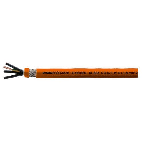 Cable eléctrico para servomotor - SL 823 C - SAB BROECKSKES GMBH & Co. KG - de alimentación / aislado / resistente al aceite