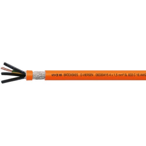Cable eléctrico para servomotor - SL 833 C - SAB BROECKSKES GMBH & Co. KG - de alimentación / DIN / aislado