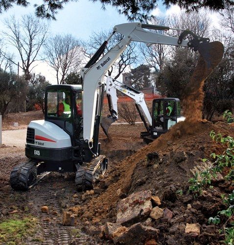 Miniexcavadora - E45 - BOBCAT - con orugas / Tier 4 provisional / para obra de construcción