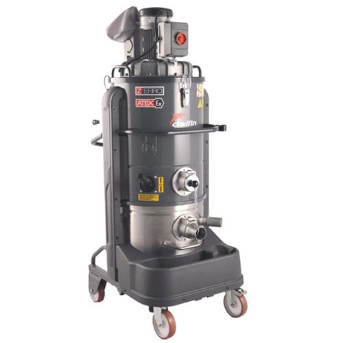 Aspirador industrial - ZEFIRO 75 INERT - Delfin Vacuums - de polvo nocivo / trifásico / sobre ruedas