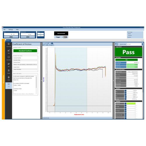 Módulo software para prueba de fricción - IMADA - de cálculos / medida de fuerza / plug-in