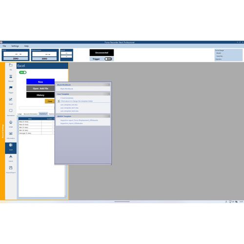 Módulo software plug-in - IMADA - de escritura de datos Excel / medida de fuerza / Windows