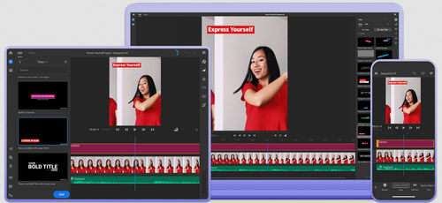 Software de interfaz - PREMIERE RUSH - ADOBE - de calidad / de intercambio / de acabado vídeo
