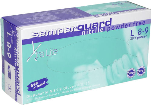 Guante para sala blanca - Semperguard® Nitrile Xtra lite - Sempermed - de protección química / de nitrilo / de látex