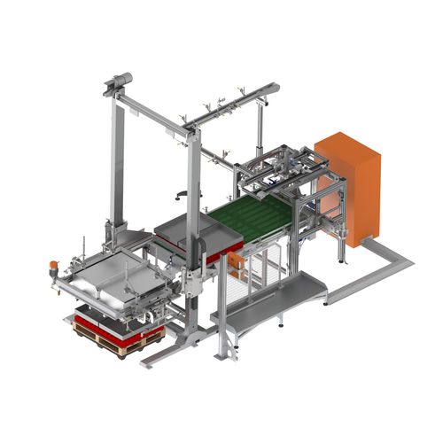 Paletizador por capas - Productive Systems - columna / para botellas de plástico / para jerricán