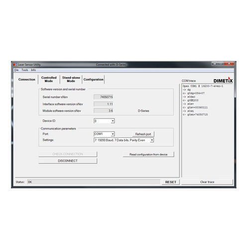 Software configuración - Dimetix AG - para sensor de distancia láser / Windows