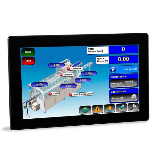 Interfaz hombre-máquina con pantalla táctil capacitiva - CO21-W - Sipro srl - empotrable / 1920 x 1080 / Full HD