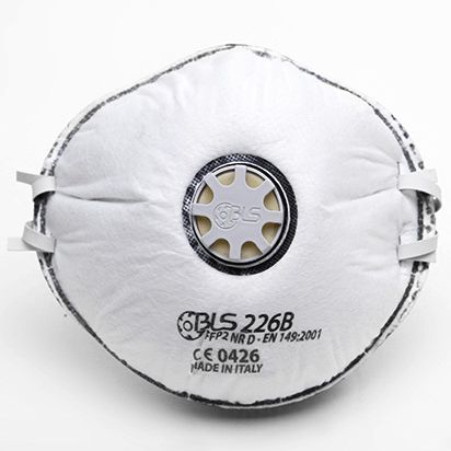 Máscara de protección desechable - Classic series - B.L.S. S.r.l. - tipo copa / de carbón activado / con válvula