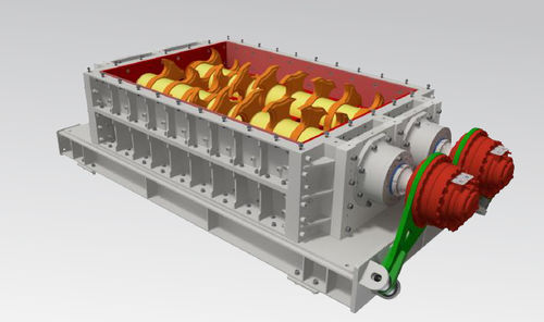 Destrozador primario - RM 1800 - ERDWICH Zerkleinerungs-Systeme GmbH - de dos ejes / de virutas / para residuos de la industria electrónica