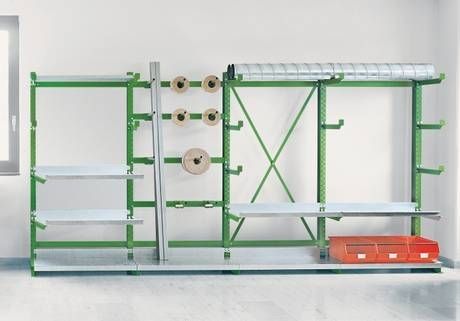 Sistema de estanterías para depósito de almacenamiento - LOKOMA - con tablas / tubular / unilateral