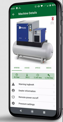 Aplicación móvil de control - AirCare - Ceccato Aria Compressa - para compresor / en tiempo real / Androïd