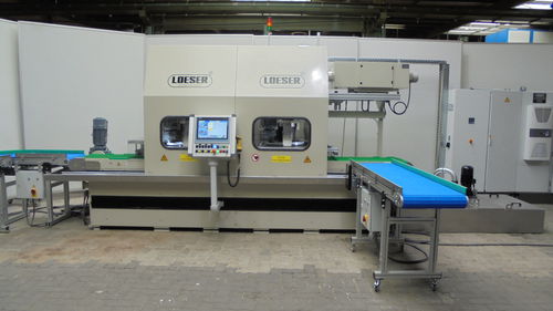 Desbarbadora con cepillo - FB 384-500 - LOESER GmbH - de estantería de ángulos / de acabado / rectificadora