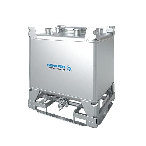 Contenedor IBC de acero inoxidable - Skid BTU series  - SCHÄFER Container Systems - para líquido / de producto químico / para alimentos