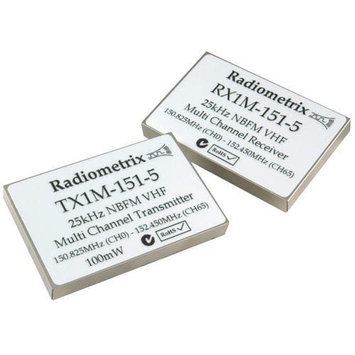Transmisor de radio VHF - TX1M series - Radiometrix - RS232 / de datos / multicanales