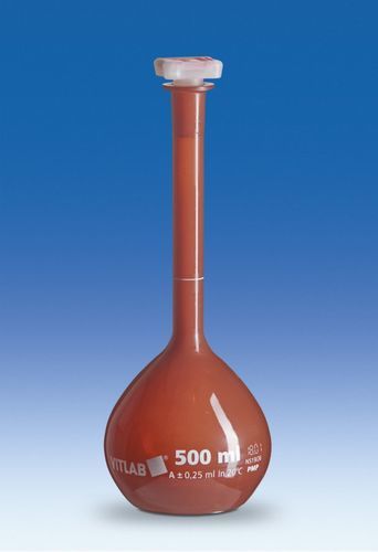 Matraz aforadas - 670950 - VITLAB - de polipropileno / con tapón / para laboratorio