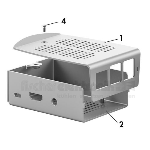 Cuadro empotrable - RSP 1 - Fischer Elektronik GmbH & Co. KG - rectangular / de aluminio / Raspberry Pi