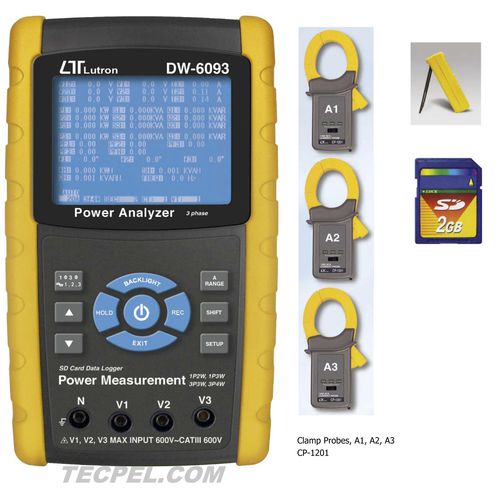 Analizador para redes eléctricas trifásicas - DW-6093 - Tecpel  Co., Ltd. - de potencia / de factor de potencia / de tensión