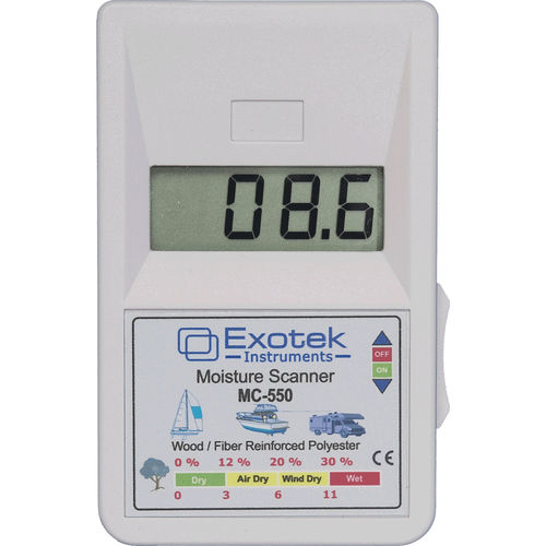 Humidímetro para madera - MC-550 - Exotek Instruments - dieléctrico / con visualizador digital / portátil de mano