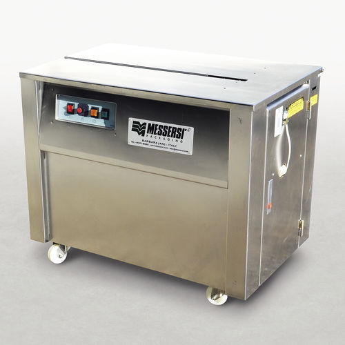 Flejadora semiautomática - M1 - MESSERSI' PACKAGING - para cajas de cartón / de productos alimentarios / para cintas de flejado de polipropileno
