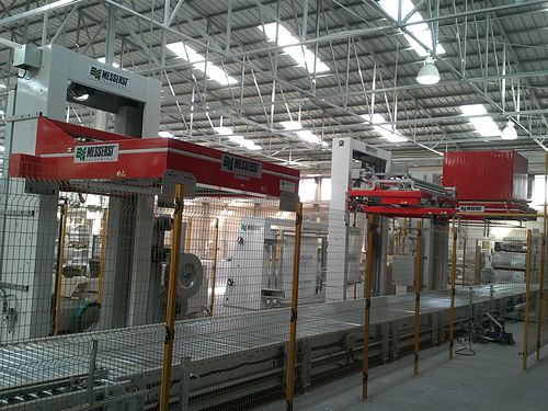 Línea de embalaje para flejadora - MESSERSI' PACKAGING - para productos de cerámica / en atmósfera controlada