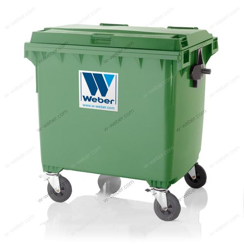 Contenedor de residuos de PEAD - MGB 1100 L FL C - Weber GmbH & Co. KG Abfallbehaelter & Container - para residuos médicos / con tapa / 4 ruedas