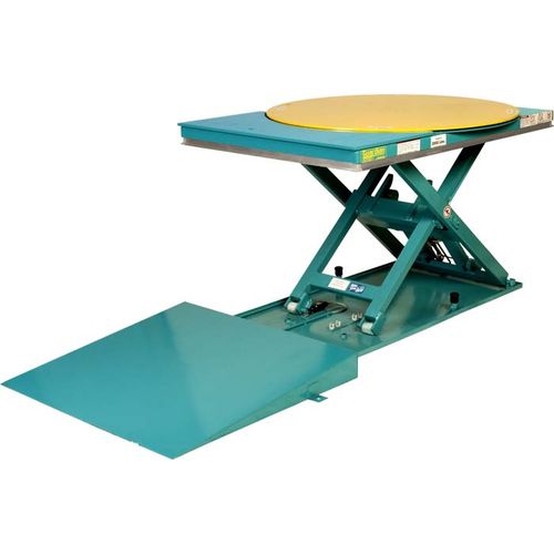Mesa elevadora de tijera - Lift-N-Spin - Lift Products - eléctrica / estacionaria / extraplana