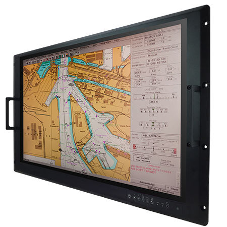 Monitor marino - W32L100-MRA3FP - Winmate, Inc. - con tecnología capacitiva proyectada / con pantalla táctil multipuntos / 32"
