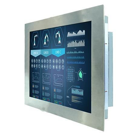 Monitor LCD - R15L100-STC3 - Winmate, Inc. - con pantalla táctil resistiva / para máquina industrial / para aplicaciones higiénicas