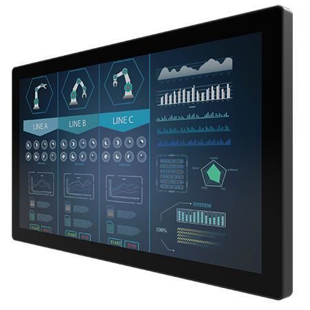 Monitor con pantalla táctil multipuntos - W24L100-GCC1OD - Winmate, Inc. - con tecnología capacitiva proyectada / con pantalla táctil capacitiva / industrial
