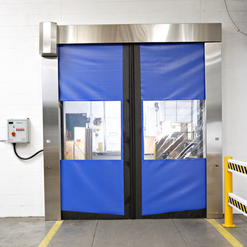 Puerta multihojas - ISO-Clean® Split - Rite-Hite - de acero inoxidable / de tejido / para sala blanca