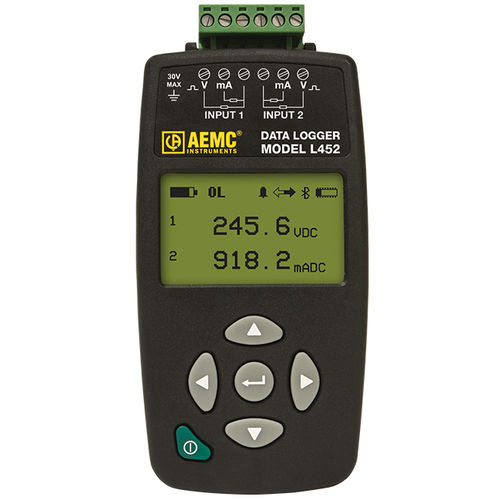 Data logger de temperatura - L452 - AEMC Instruments - de tensión / de presión / de humedad