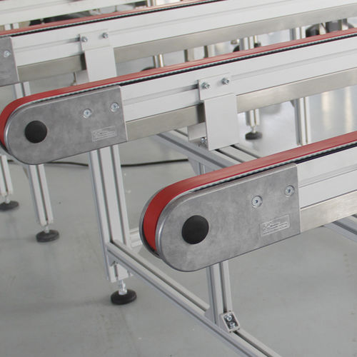 Transportador de banda - Modular Assembly Technology - con correa dentada / para vidrio