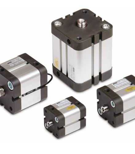 Cilindro compacto - P1P - Parker Hannifin France SAS - neumático / con varilla de paso / de doble efecto