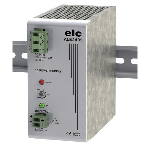 Alimentación eléctrica en riel DIN - ALE2405 - ELC construction électronique - AC/DC / de salida simple / regulada