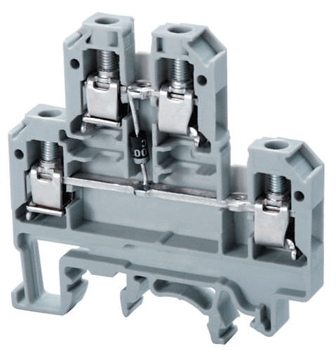 Bloque de conexión en riel-DIN - CDL4U(E)D series - Connectwell Industries - con tornillo / con varios niveles / de diodo