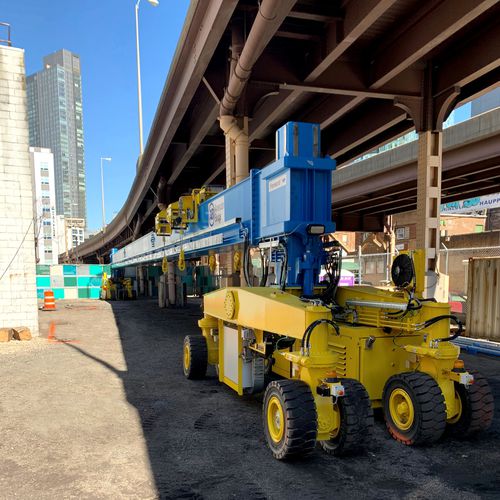 Carretilla elevadora de tipo straddle (horcaja) para vigas prefabricadas de hormigón - MST 25 US t - CIMOLAI TECHNOLOGY - para la ingeniería civil