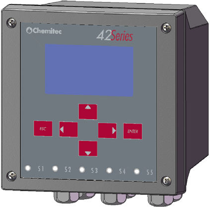 Caudalímetro volumétrico - 4204P series - CHEMITEC - para líquido / para canal abierto / con pantalla LCD