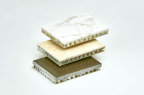 Panel sándwich de nido de abeja - Cel Components S.r.l. - revestimiento de hoja de aluminio / cara de azulejos / para muro