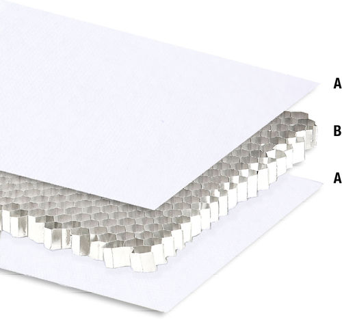 Panel sándwich de nido de abeja - ALUSTEP® W - Cel Components S.r.l. - cara de fibra de vidrio / para techo / para fachada