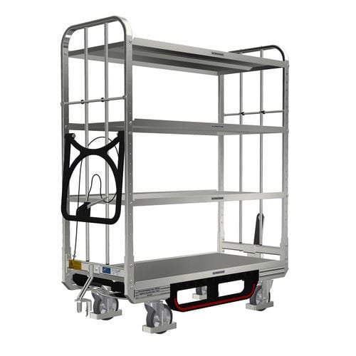 Carretilla de transporte - KLT 600 E4 VKD ESDLRBR - LKE GmbH - Excellence in Material Handling - de manipulación / para preparación de pedidos / de acero galvanizado