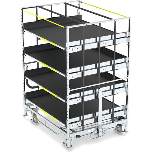 Carretilla de transporte - KLT 1100 E5/ ZBT4 VKD - LKE GmbH - Excellence in Material Handling - de acero galvanizado / 5 niveles / con cierre
