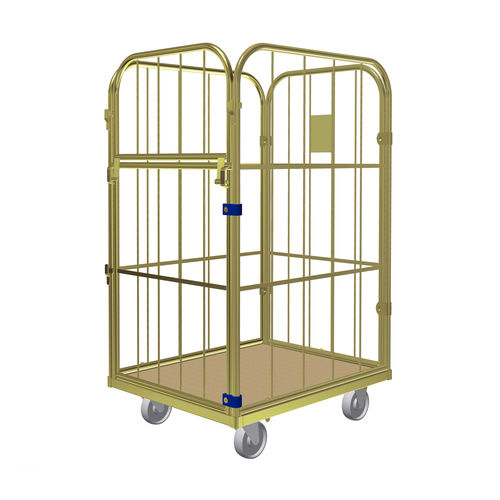 Roll-container para textiles - Junior S standard - LKE GmbH - Excellence in Material Handling - 4 paneles / de malla metálica