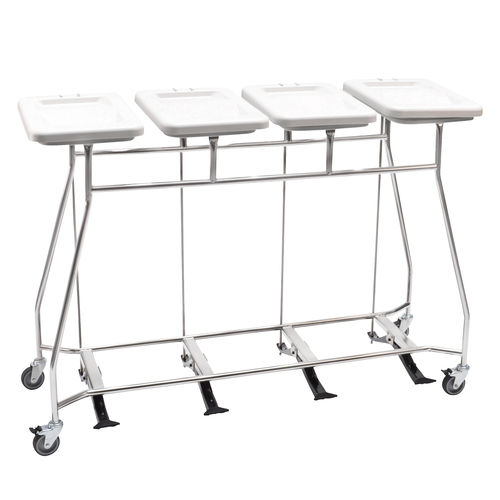 Carro portabolsas multiusos - WSS4-T - LKE GmbH - Excellence in Material Handling - de acero inoxidable / con pedal