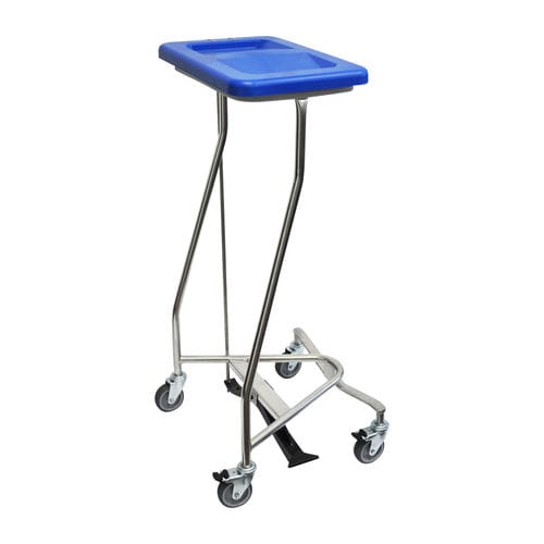 Carro portabolsas multiusos - WSS1-T-KIT - LKE GmbH - Excellence in Material Handling - de acero inoxidable / con pedal