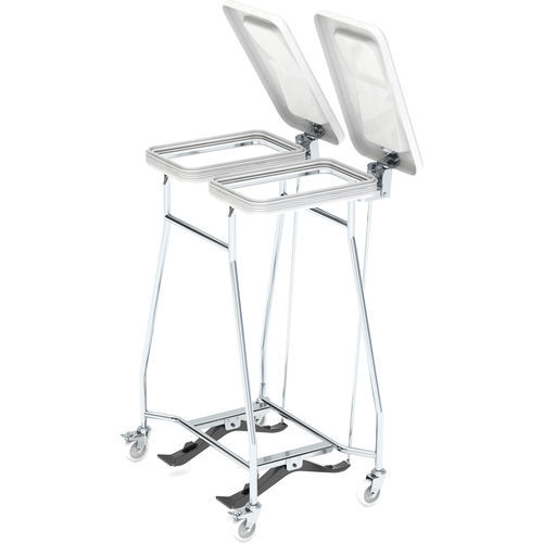 Carro portabolsas multiusos - WSS2-T - LKE GmbH - Excellence in Material Handling - de acero inoxidable / con tapa / con pedal